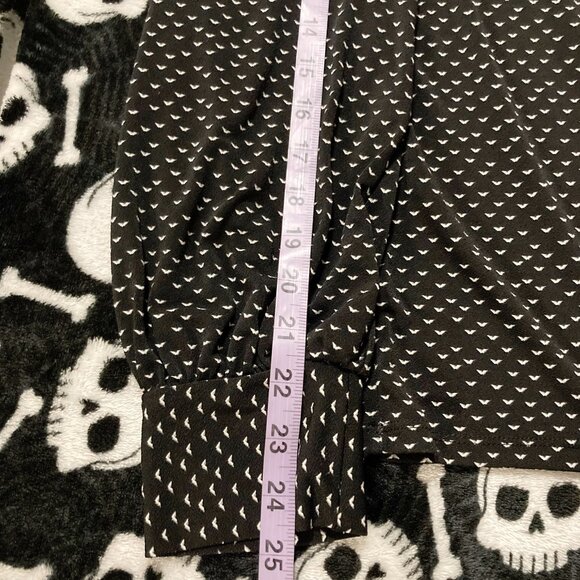 ADRIANNA PAPELL Plus-size black white ruffled high neck long-sleeve top XL 1X 2X - Picture 10 of 13